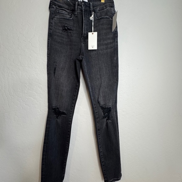 Good American Women's Black Distressed Jeans NWT - Picture 4 of 10